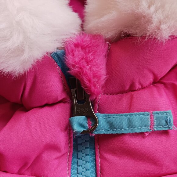 Snozu Girls Toddler Ombre Pink and Blue Color Block Winter Puffer Coat Size 2T - Picture 13 of 15